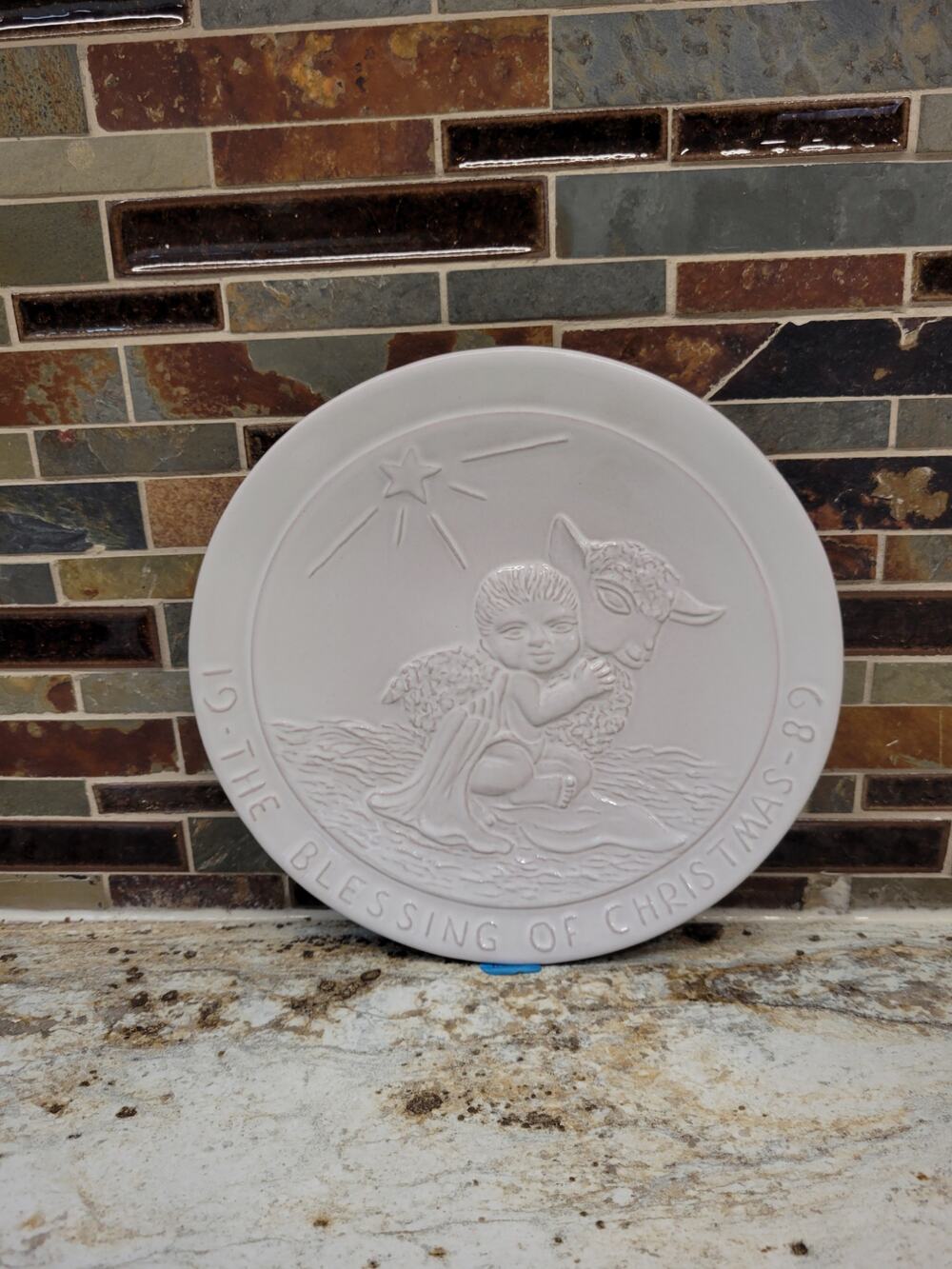 Vintage 1989 Frankoma Pottery Annual Plate Blessing of Christmas No Box